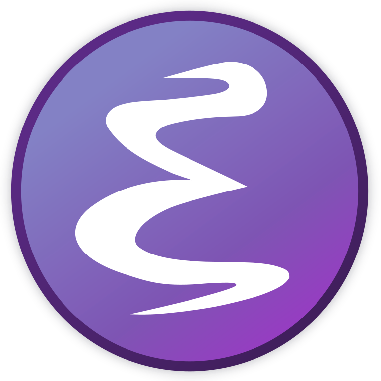 An icon show the logo of the Emacs editor.